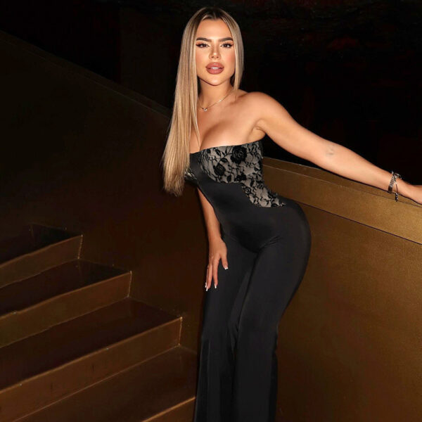 Silhouettes Strapless Backless Tube Top Jumpsuit – Women's One-Piece Elegance - Image 3