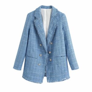 Women’s Blue Lyocell Blazer | Elegant Office & Formal Wear