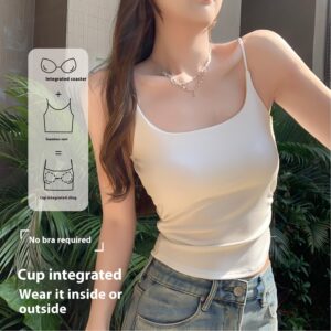 Women’s Pleated Suspender Vest | Pure Desire Style Inner & Outer Wear Top